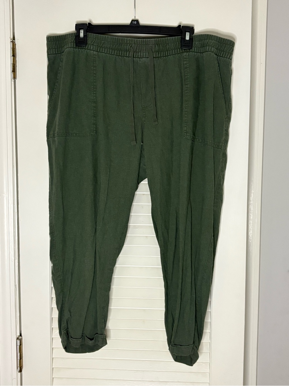 Old Navy Women’s Relaxed Linen Drawstring Pants - Olive Green
